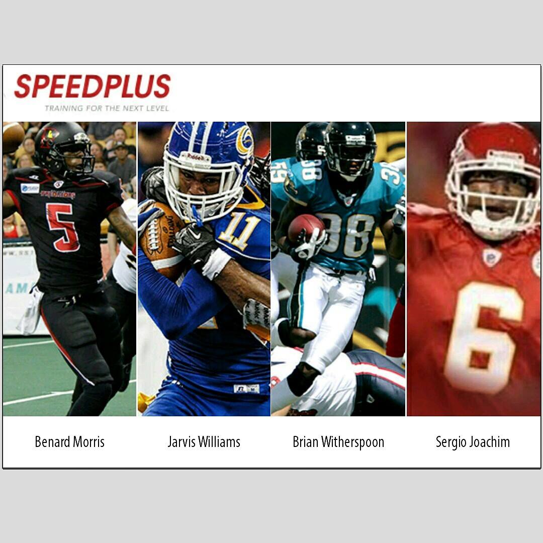 Speed Plus NFL alumni — Benard Morris, Jarvis Williams, Brian Witherspoon, Sergio Joachim