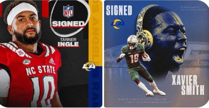 Tanner Ingle and Xavier Smith NFL signed graphics