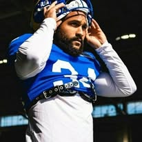 Speed Plus alumni in Indianapolis Colts #34 blue uniform