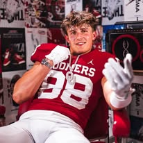 Speed Plus alumni in Oklahoma Sooners #88 red uniform